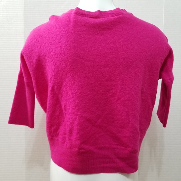 By Anthropologie sweater Medium pullover boxy cropped knit 98% wool stretch - Picture 3 of 12